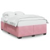 Cadre de lit sans matelas rose 140x200 cm velours 