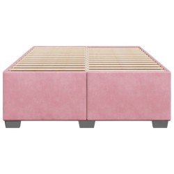 Cadre de lit sans matelas rose 140x200 cm velours 