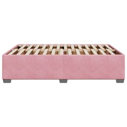 Cadre de lit sans matelas rose 140x200 cm velours 