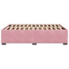 Cadre de lit sans matelas rose 140x200 cm velours 