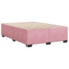 Cadre de lit sans matelas rose 140x200 cm velours 