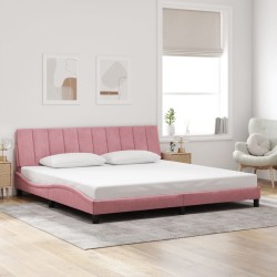 Cadre de lit sans matelas rose 200x200 cm velours 