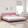 Cadre de lit sans matelas rose 200x200 cm velours 