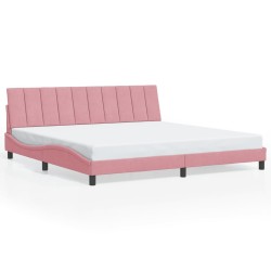 Cadre de lit sans matelas rose 200x200 cm velours 
