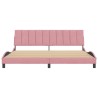 Cadre de lit sans matelas rose 200x200 cm velours 