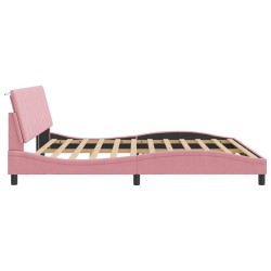 Cadre de lit sans matelas rose 200x200 cm velours 