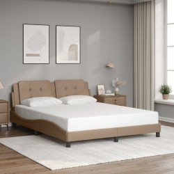 Cadre de lit sans matelas cappuccino 160x200 cm similicuir 