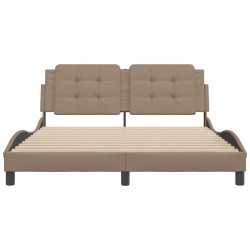 Cadre de lit sans matelas cappuccino 160x200 cm similicuir 