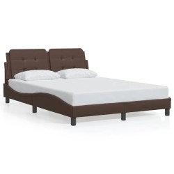 Cadre de lit sans matelas marron 140x200 cm similicuir 