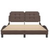 Cadre de lit sans matelas marron 140x200 cm similicuir 