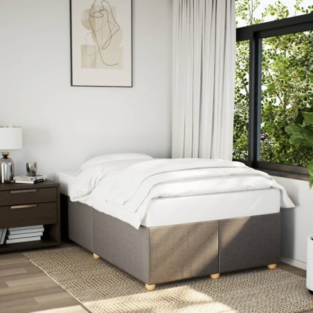 Cadre de lit sans matelas taupe 120x200 cm tissu 