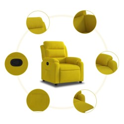 Fauteuil inclinable jaune velours 