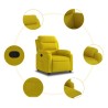 Fauteuil inclinable jaune velours 