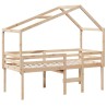 Lit haut sans matelas 90x200 cm bois de pin massif 
