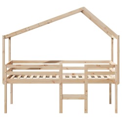 Lit haut sans matelas 90x200 cm bois de pin massif 