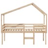 Lit haut sans matelas 90x200 cm bois de pin massif 