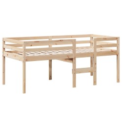 Lit haut sans matelas 90x200 cm bois de pin massif 