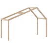 Lit haut sans matelas 90x200 cm bois de pin massif 