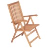Chaises inclinables de jardin lot de 2 Bois de teck solide 