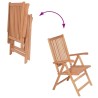 Chaises inclinables de jardin lot de 2 Bois de teck solide 