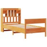 Lit bibliothèque sans matelas cire marron 90x190 cm pin massif 