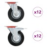24 pcs Roulettes pivotantes 125 mm 