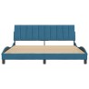 Cadre de lit sans matelas bleu 180x200 cm velours 