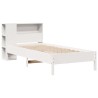 Lit bibliothèque sans matelas blanc 100x200 cm bois pin massif 