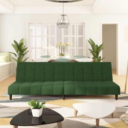 Canapé-lit à 2 places vert foncé velours 
