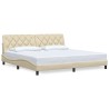 Cadre de lit sans matelas crème 200x200 cm tissu 