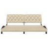 Cadre de lit sans matelas crème 200x200 cm tissu 