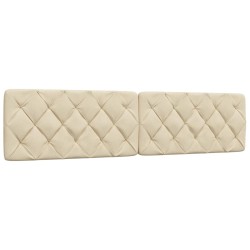 Cadre de lit sans matelas crème 200x200 cm tissu 