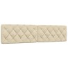 Cadre de lit sans matelas crème 200x200 cm tissu 