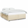 Cadre de lit sans matelas crème 200x200 cm tissu 