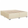 Cadre de lit sans matelas crème 200x200 cm tissu 