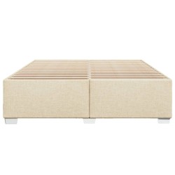 Cadre de lit sans matelas crème 200x200 cm tissu 