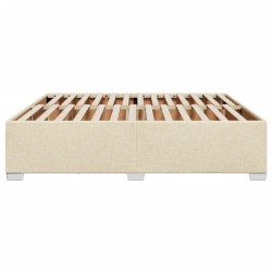 Cadre de lit sans matelas crème 200x200 cm tissu 