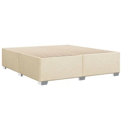 Cadre de lit sans matelas crème 200x200 cm tissu 