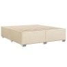 Cadre de lit sans matelas crème 200x200 cm tissu 