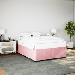 Cadre de lit sans matelas rose 160x200 cm velours 