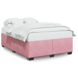 Cadre de lit sans matelas rose 160x200 cm velours 