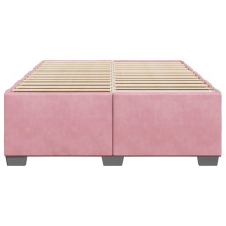 Cadre de lit sans matelas rose 160x200 cm velours 