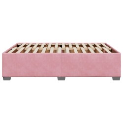 Cadre de lit sans matelas rose 160x200 cm velours 