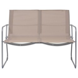 Salon de jardin 4 pcs Tissu et acier Taupe 