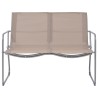 Salon de jardin 4 pcs Tissu et acier Taupe 