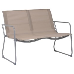 Salon de jardin 4 pcs Tissu et acier Taupe 