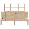 Lit bibliothèque sans matelas 120x190 cm bois de pin massif 