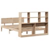 Lit bibliothèque sans matelas 120x190 cm bois de pin massif 