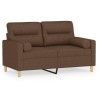 Canapé 2 places avec oreillers décoratifs marron 120 cm tissu 