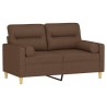 Canapé 2 places avec oreillers décoratifs marron 120 cm tissu 